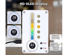 DIY Temperature Humidity Meter with Expressive LED Face, Dual Units ℃/℉ Display Thermo-Hygrometer Soldering Practice Kit, STEM Electronics Project for Home Room School